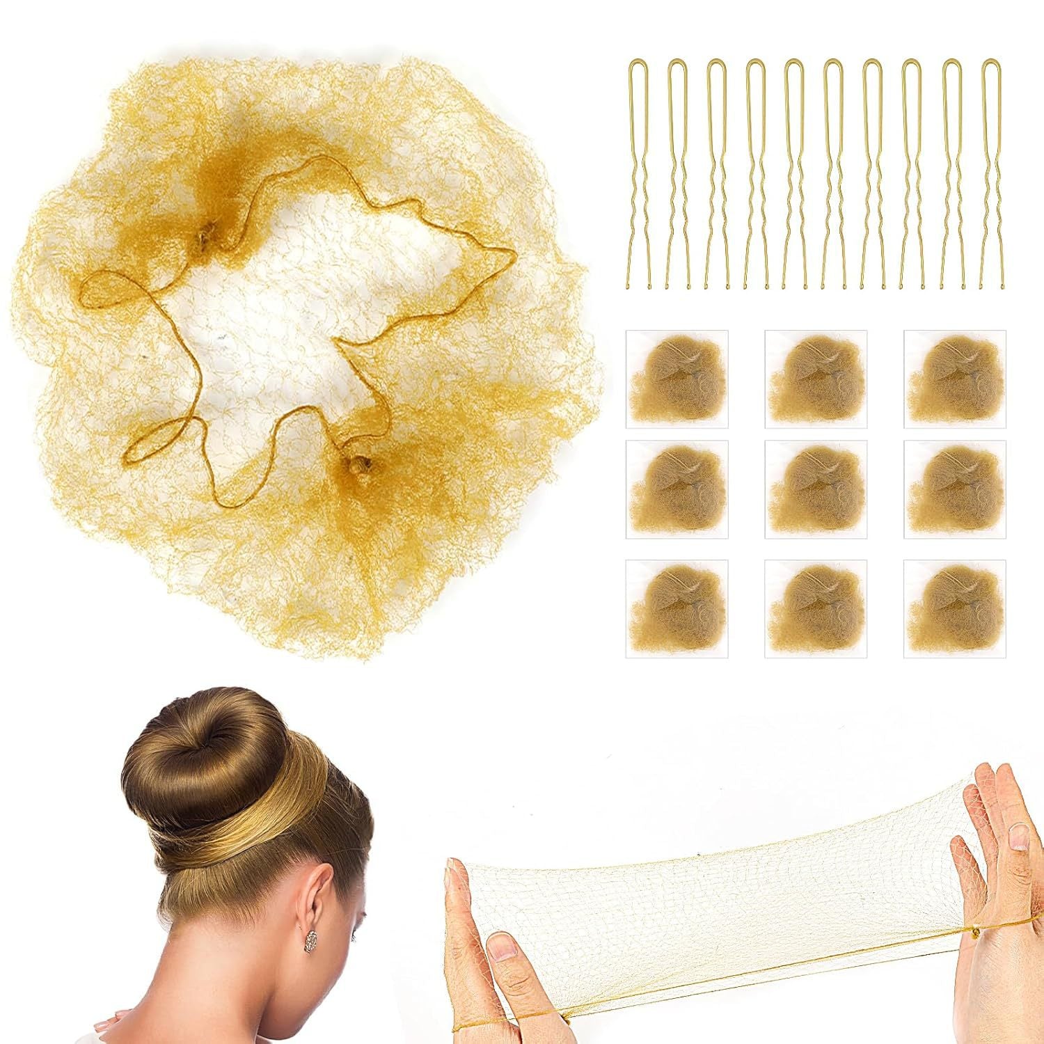 Hair Maker Dance Net Bag Ball Head Pan Head Stewardess Head Flower Hair Invisible Hair Net Wig Disposable Wig