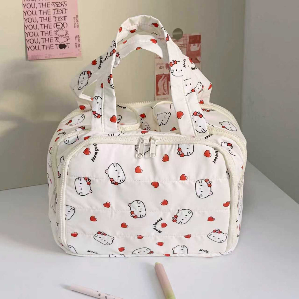 Fashionable and Simple 2025 New Style Makeup Bag, Large Capacity, Divided and Layered Toiletry Bag, Portable Travel Makeup Storage Bag
