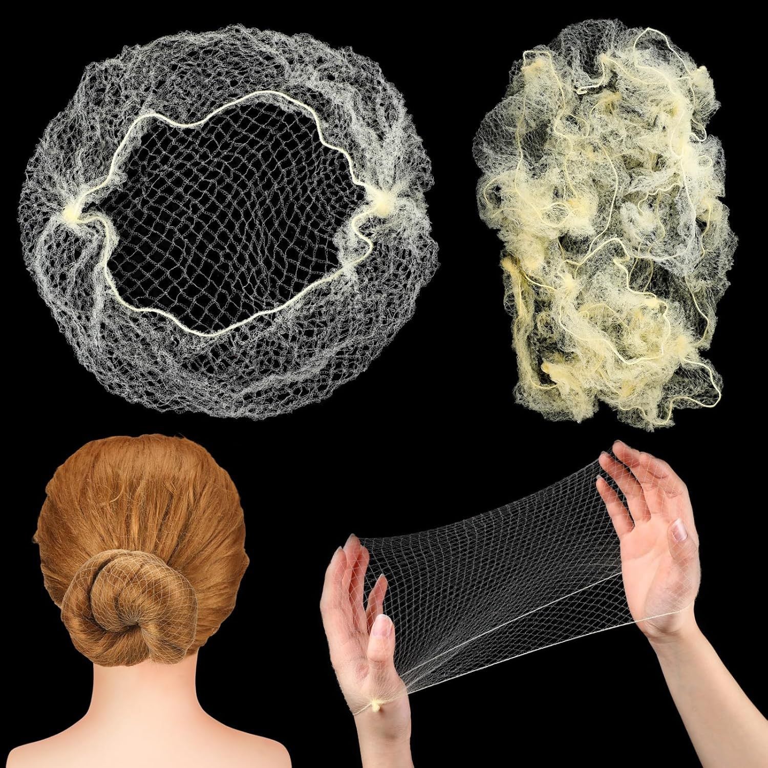 Hair Maker Dance Net Bag Ball Head Pan Head Stewardess Head Flower Hair Invisible Hair Net Wig Disposable Wig