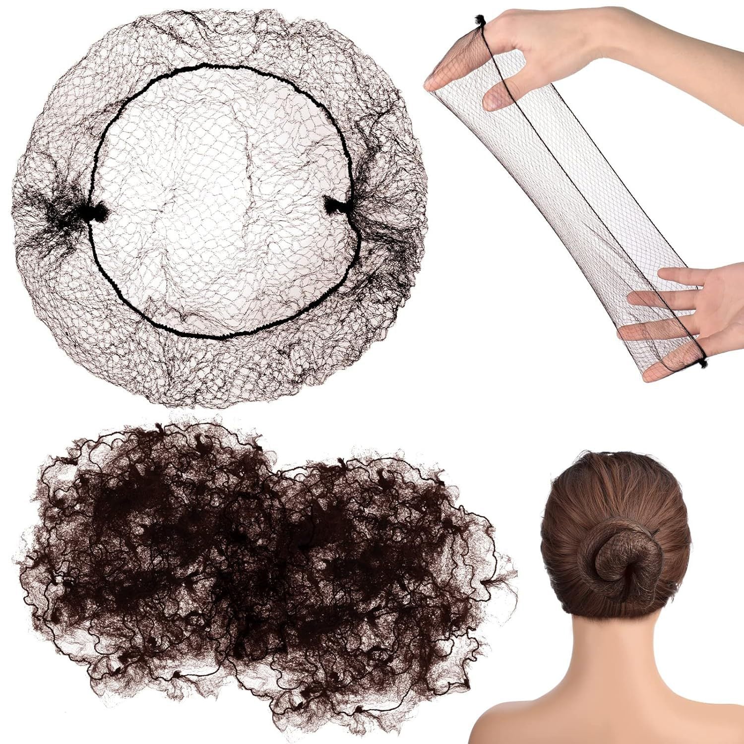 Hair Maker Dance Net Bag Ball Head Pan Head Stewardess Head Flower Hair Invisible Hair Net Wig Disposable Wig