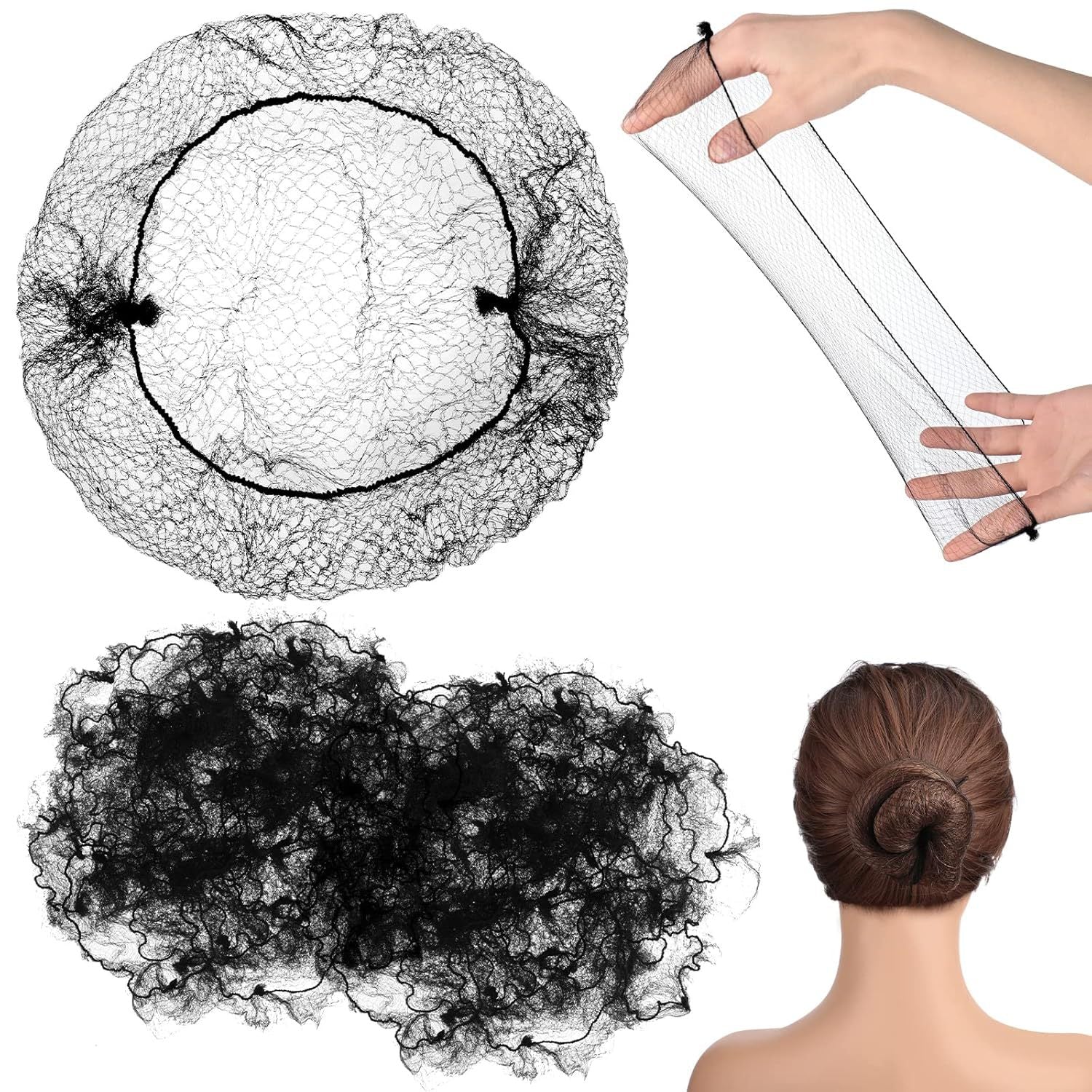 Hair Maker Dance Net Bag Ball Head Pan Head Stewardess Head Flower Hair Invisible Hair Net Wig Disposable Wig