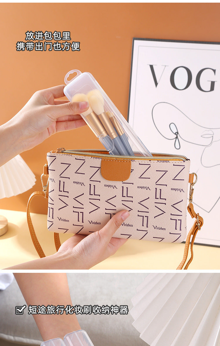 Makeup Brush Storage Box, Portable Dust-Proof Pencil Case with Lid, Eye Shadow Brush, Eyebrow Pencil Organizer Box, Travel Toothbrush Box