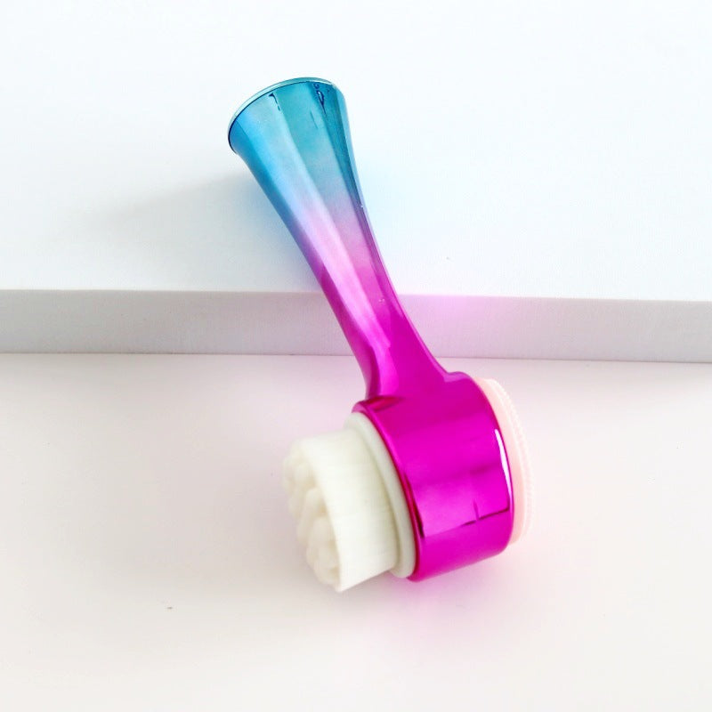 3D Silicone Double-sided Cleansing Brush Silicone Face Washing Brush Soft Hair Cleansing Brush Cleaning Pore Face Washing Instrument Massage Artifact
