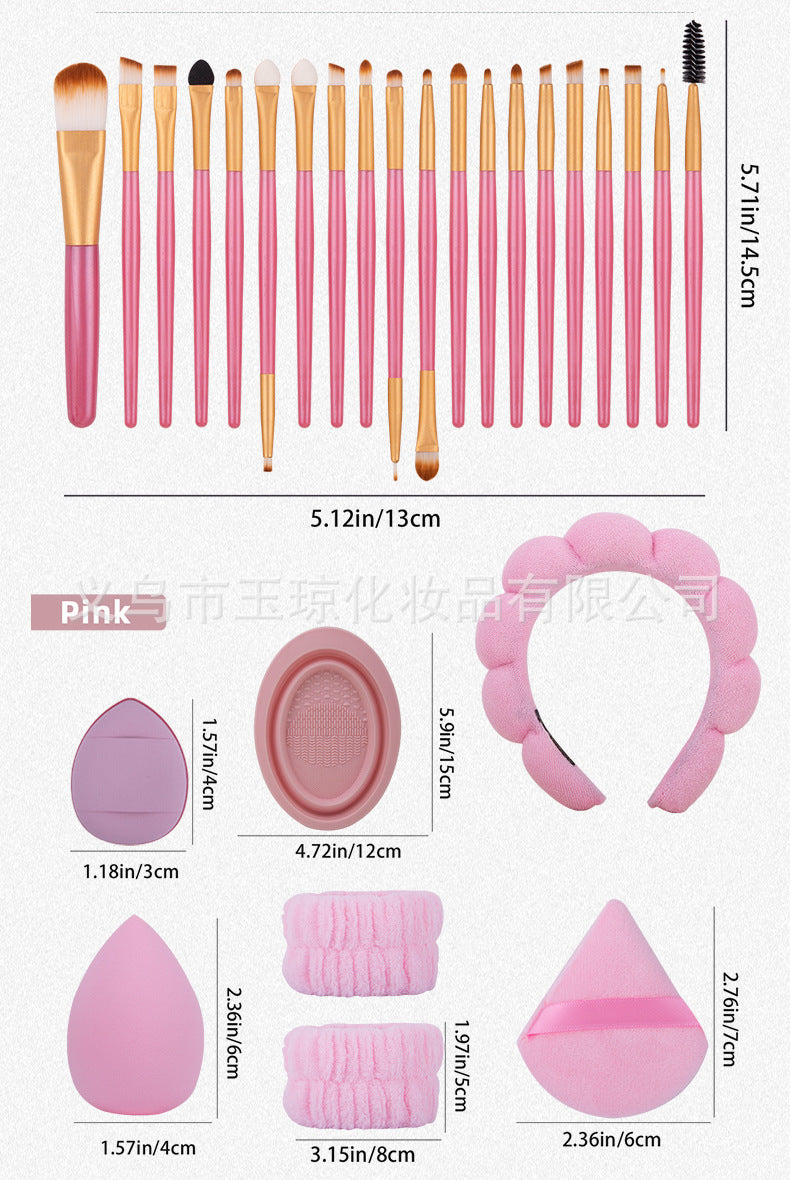 Cross-border explosions makeup brush suit 33-piece set beauty egg powder puff super soft eye shadow brush foundation brush beauty wholesale