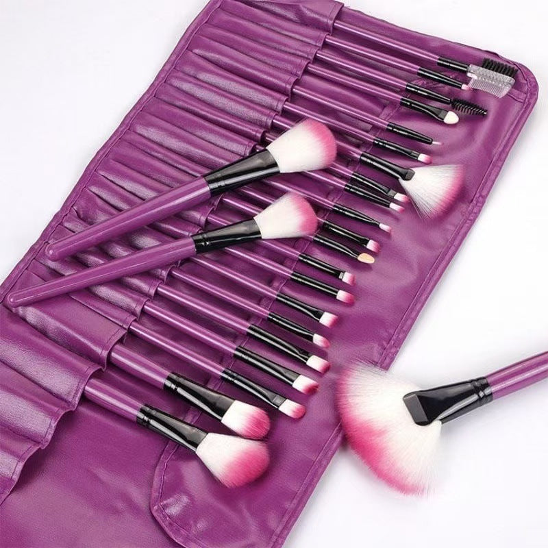 Low-Priced 24-Piece Makeup Brush Set, Animal Hair Portable Beauty Tools