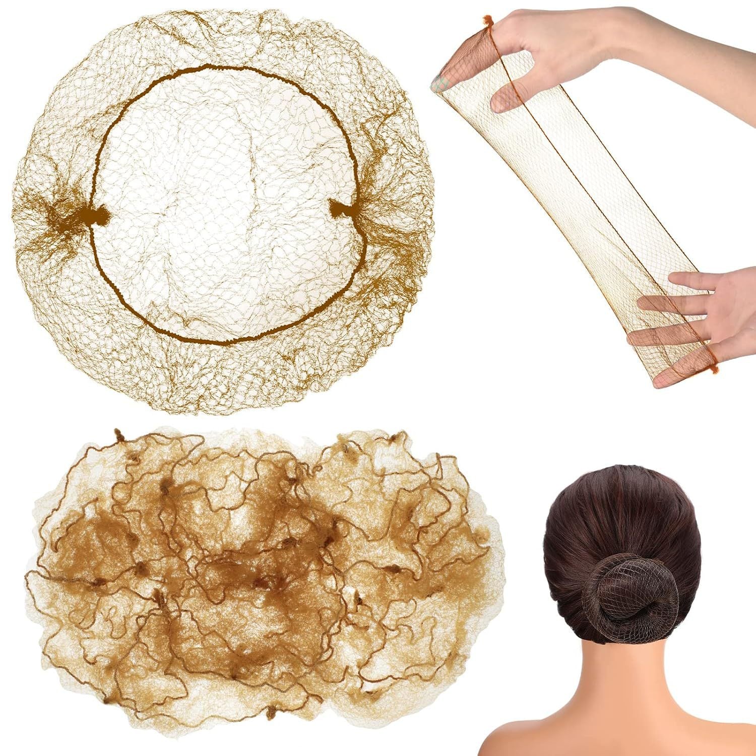 Hair Maker Dance Net Bag Ball Head Pan Head Stewardess Head Flower Hair Invisible Hair Net Wig Disposable Wig