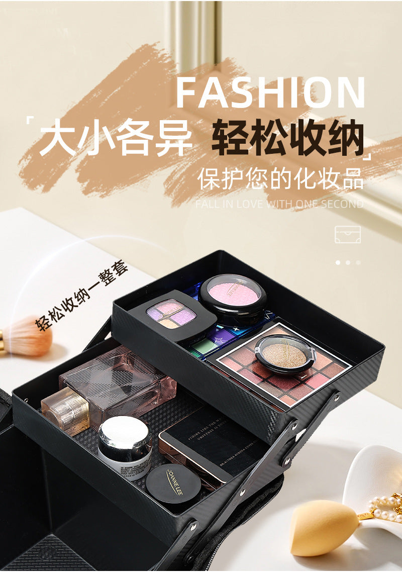 New Storage Bag Plaid Large Capacity High-Level Makeup Brush Set Makeup Makeup Artist Portable Cosmetic Bag