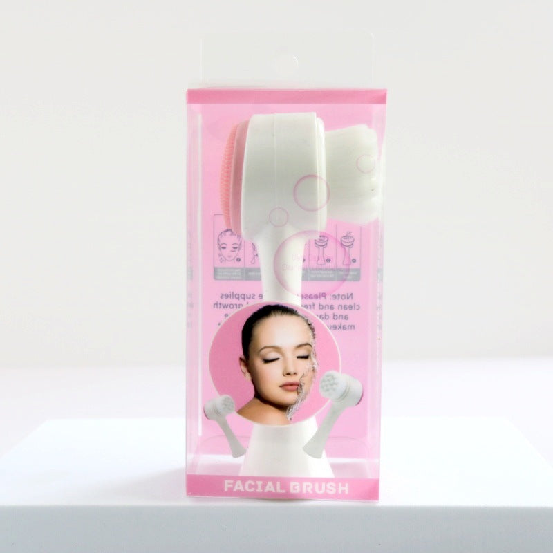 3D Silicone Double-sided Cleansing Brush Silicone Face Washing Brush Soft Hair Cleansing Brush Cleaning Pore Face Washing Instrument Massage Artifact
