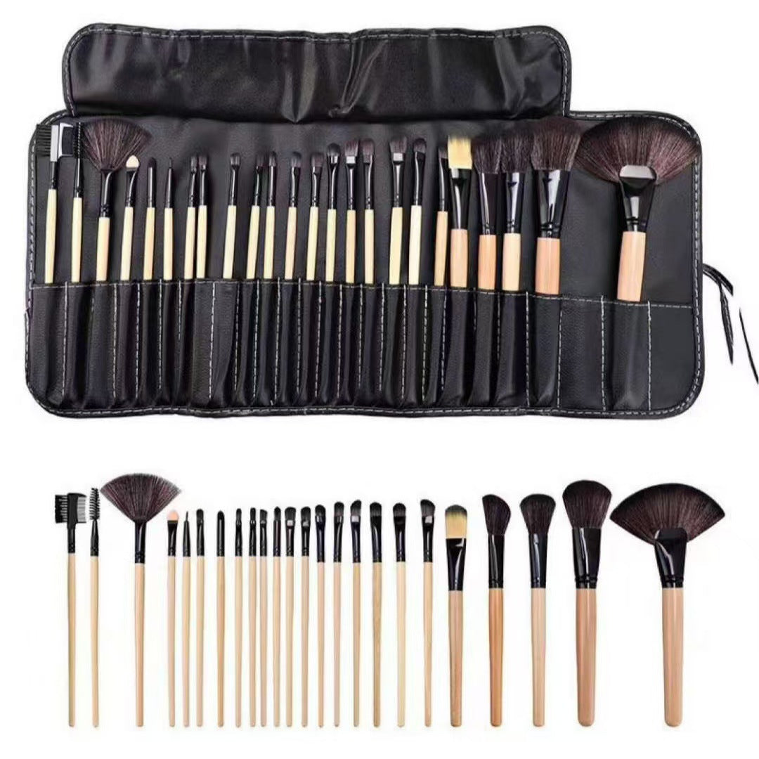 Low-Priced 24-Piece Makeup Brush Set, Animal Hair Portable Beauty Tools