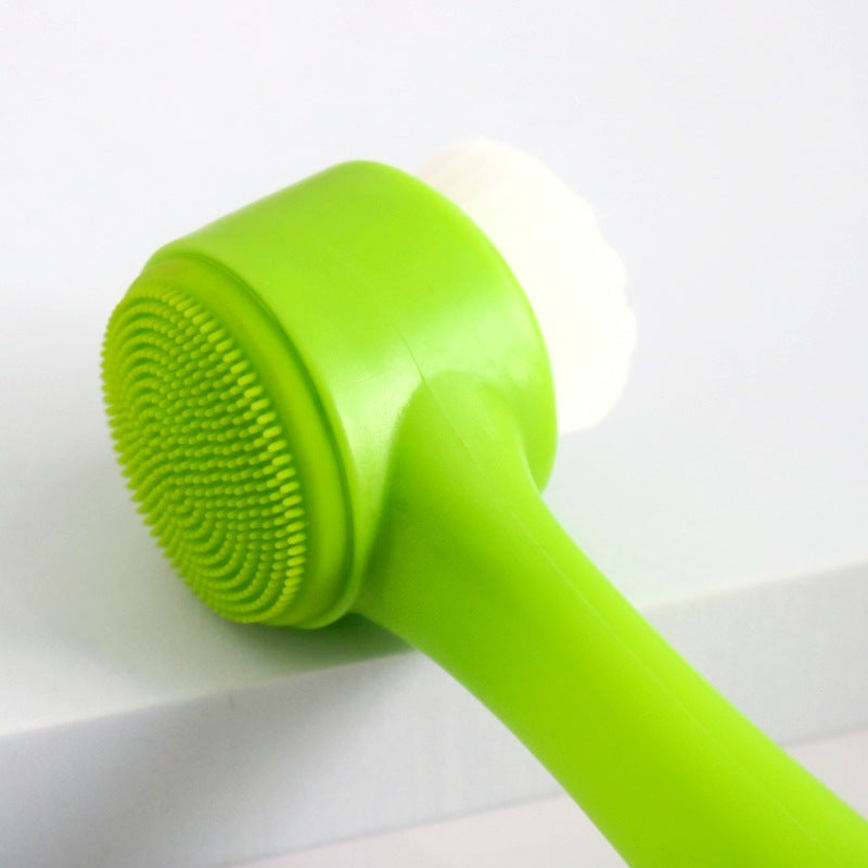 3D Silicone Double-sided Cleansing Brush Silicone Face Washing Brush Soft Hair Cleansing Brush Cleaning Pore Face Washing Instrument Massage Artifact