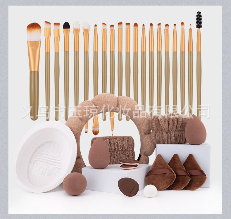 Cross-border explosions makeup brush suit 33-piece set beauty egg powder puff super soft eye shadow brush foundation brush beauty wholesale