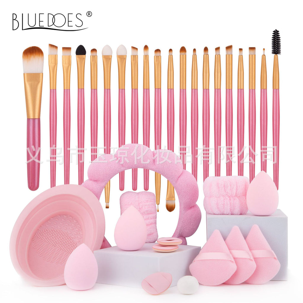 Cross-border explosions makeup brush suit 33-piece set beauty egg powder puff super soft eye shadow brush foundation brush beauty wholesale