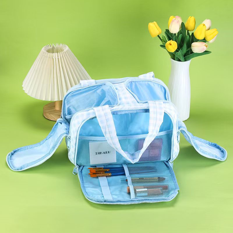 Fashionable and Simple 2025 New Style Makeup Bag, Large Capacity, Divided and Layered Toiletry Bag, Portable Travel Makeup Storage Bag