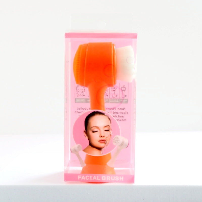 3D Silicone Double-sided Cleansing Brush Silicone Face Washing Brush Soft Hair Cleansing Brush Cleaning Pore Face Washing Instrument Massage Artifact