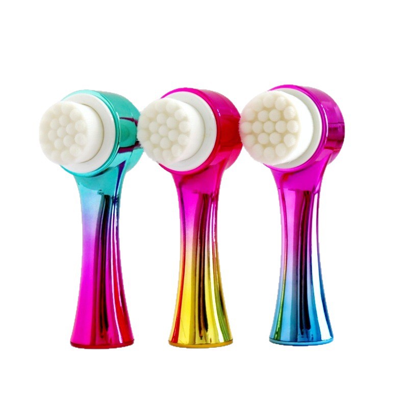 3D Silicone Double-sided Cleansing Brush Silicone Face Washing Brush Soft Hair Cleansing Brush Cleaning Pore Face Washing Instrument Massage Artifact