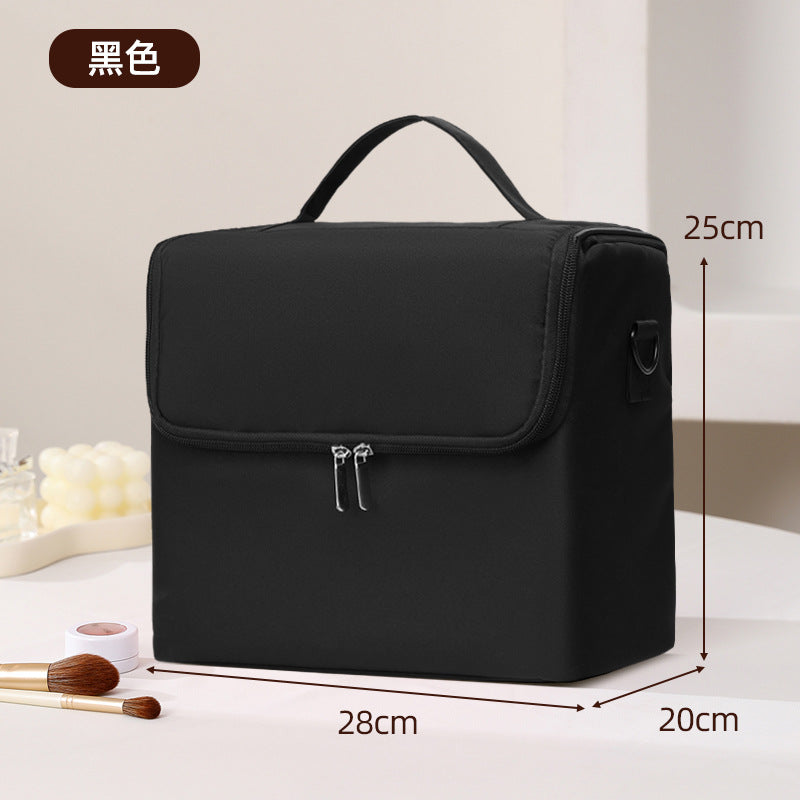 New Storage Bag Plaid Large Capacity High-Level Makeup Brush Set Makeup Makeup Artist Portable Cosmetic Bag