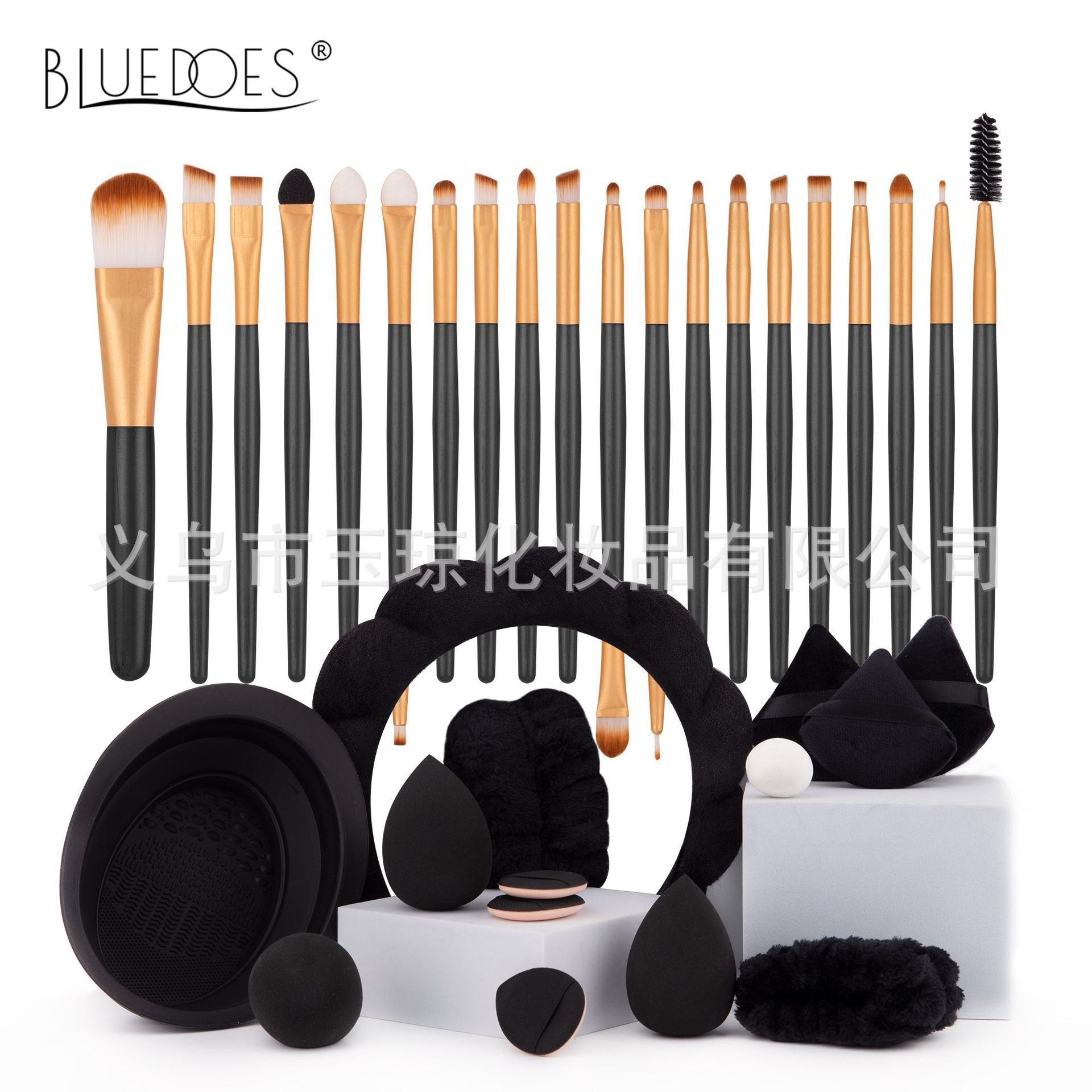 Cross-border explosions makeup brush suit 33-piece set beauty egg powder puff super soft eye shadow brush foundation brush beauty wholesale