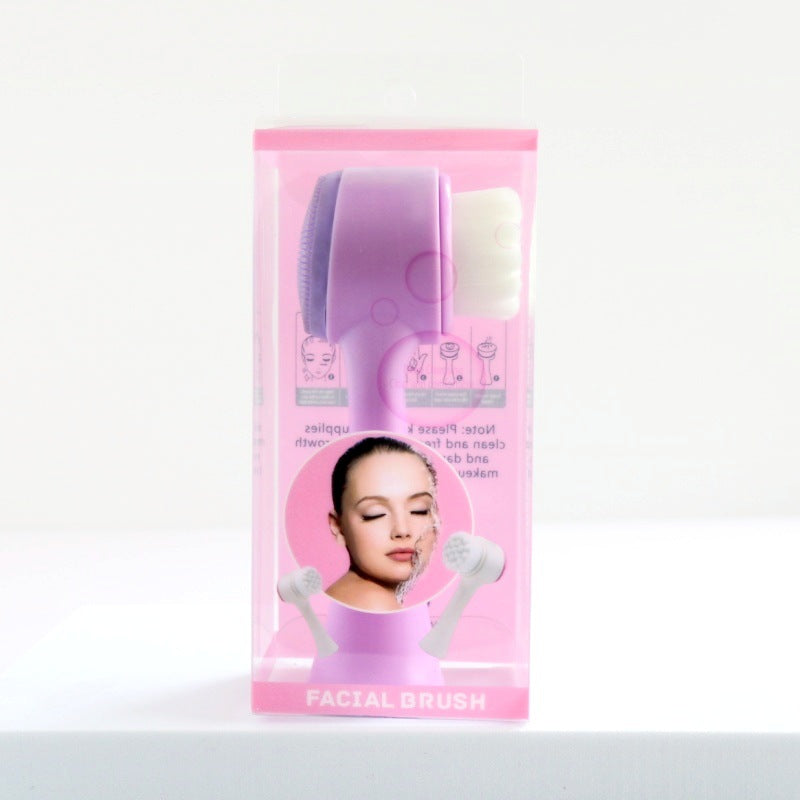 3D Silicone Double-sided Cleansing Brush Silicone Face Washing Brush Soft Hair Cleansing Brush Cleaning Pore Face Washing Instrument Massage Artifact