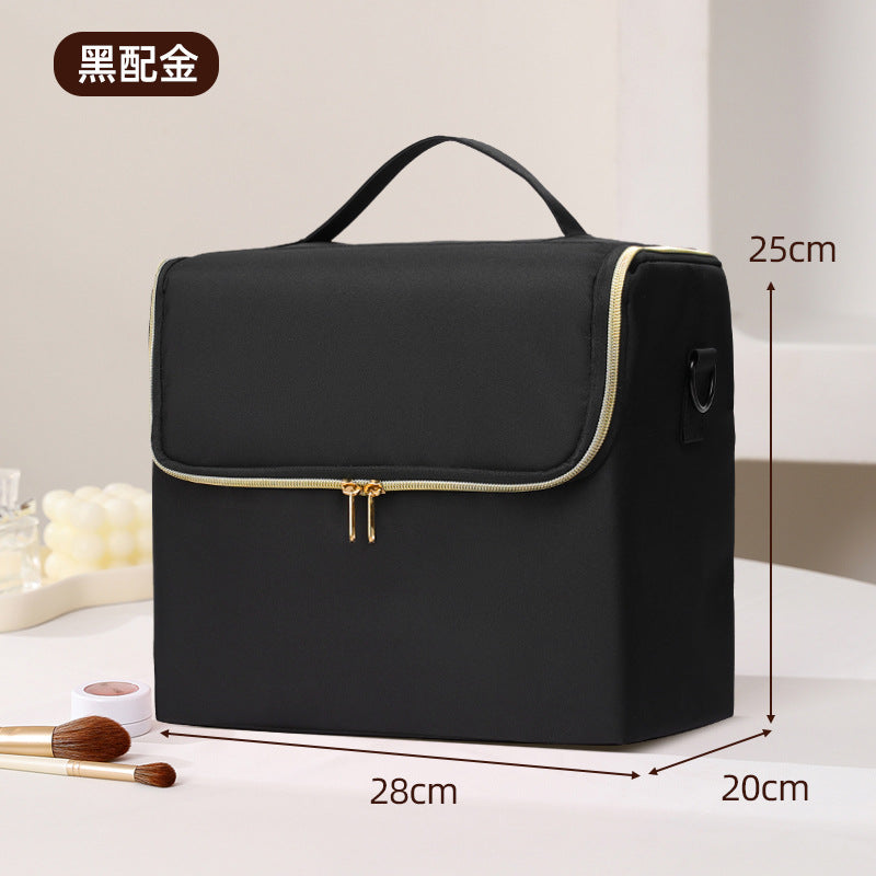 New Storage Bag Plaid Large Capacity High-Level Makeup Brush Set Makeup Makeup Artist Portable Cosmetic Bag