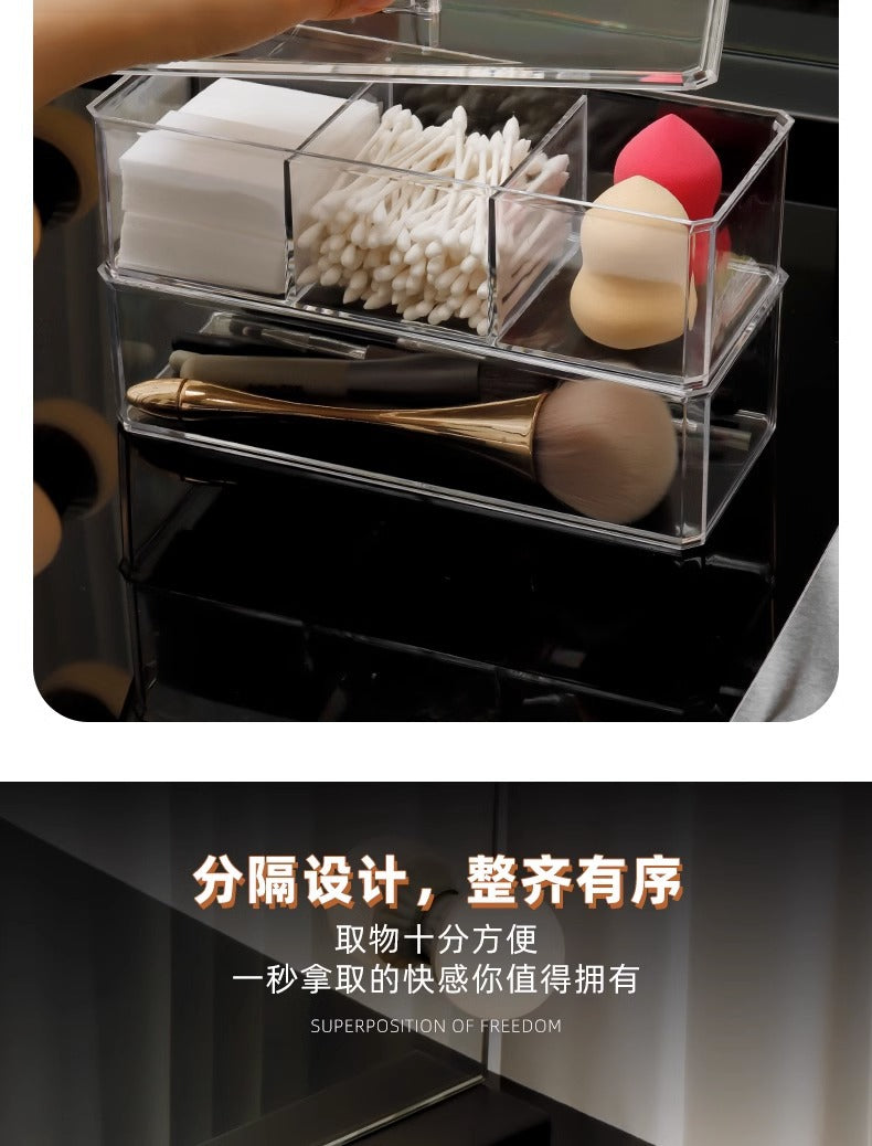 Makeup Cotton Storage Box Beauty Egg Cotton Swab Powder Puff Makeup Remover Cotton Desktop Storage with Lid Bar Storage Transparent Organization