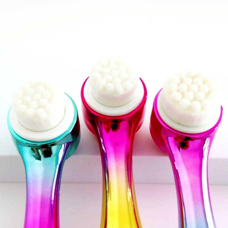 3D Silicone Double-sided Cleansing Brush Silicone Face Washing Brush Soft Hair Cleansing Brush Cleaning Pore Face Washing Instrument Massage Artifact