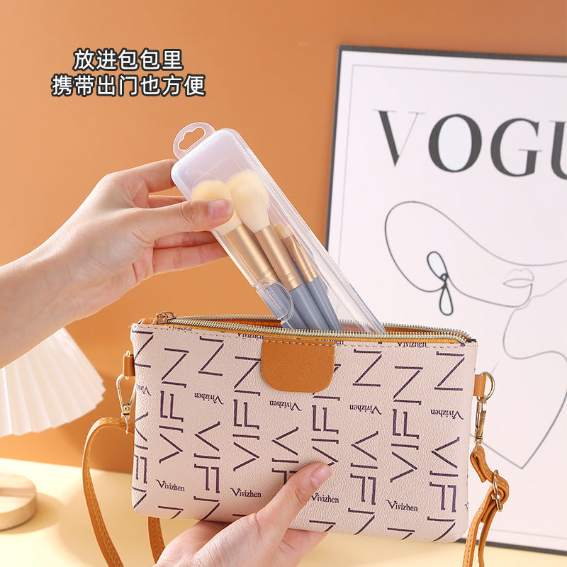 Makeup Brush Storage Box, Portable Dust-Proof Pencil Case with Lid, Eye Shadow Brush, Eyebrow Pencil Organizer Box, Travel Toothbrush Box