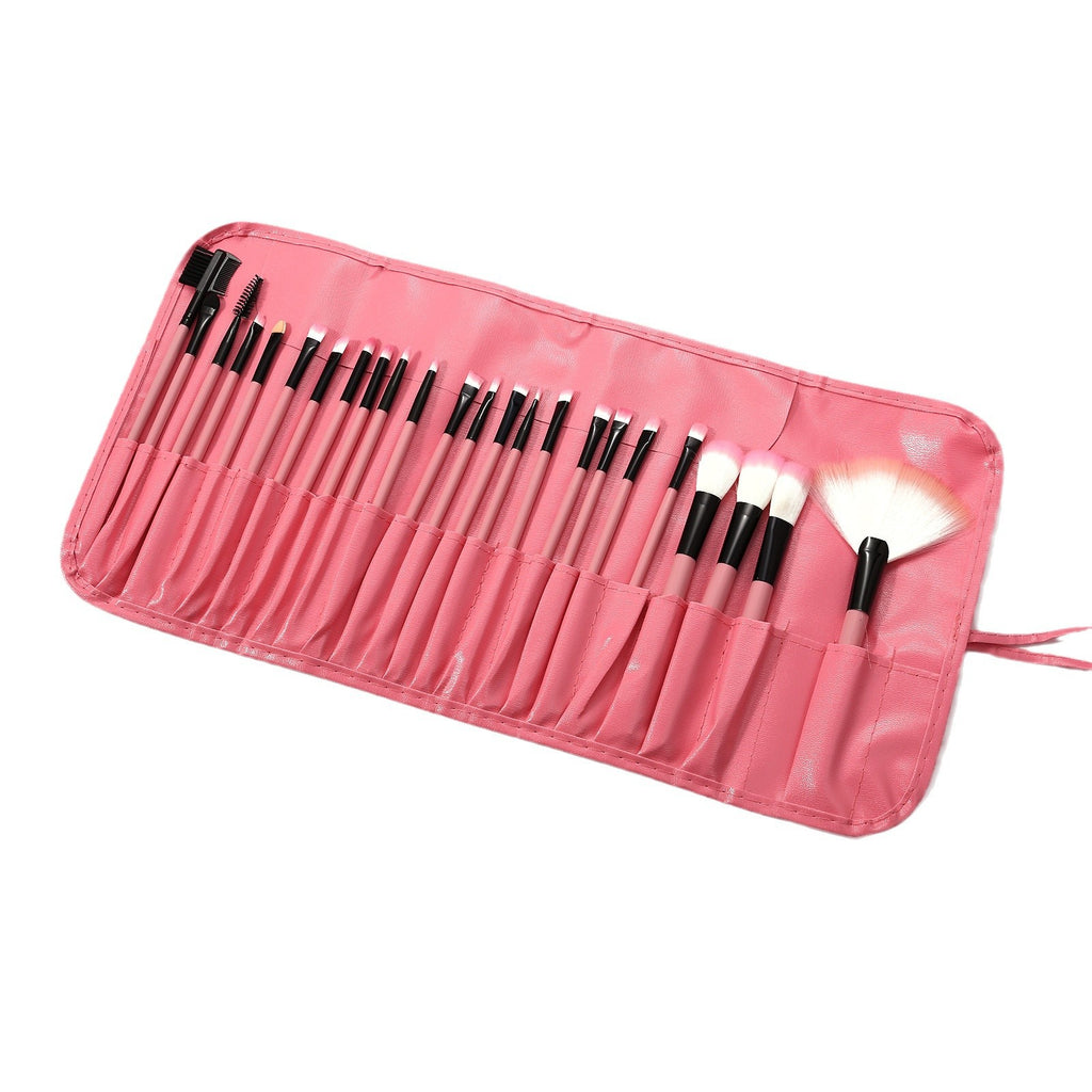 Low-Priced 24-Piece Makeup Brush Set, Animal Hair Portable Beauty Tools