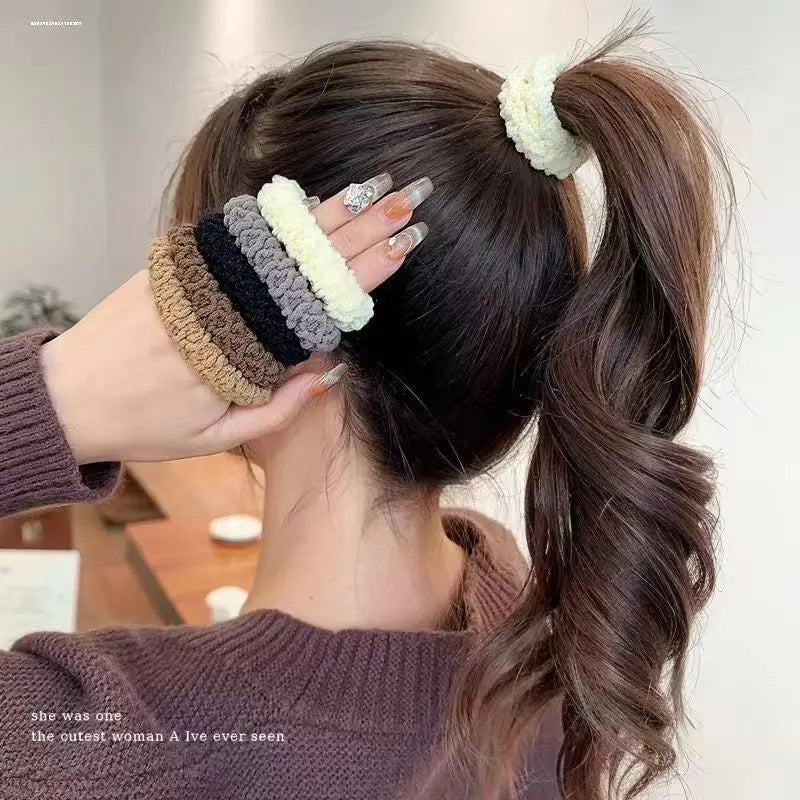 6pcs of Upgraded Wide and Thick Hair Ties, Fashionable for Ponytails and Buns, Made of Durable Elastic Material That Won'T Dama