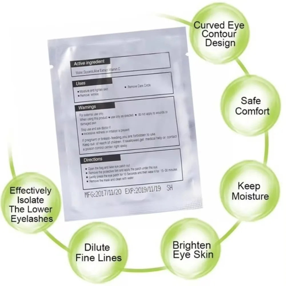 50 Pairs Eyelash Under Eye Patches Eye Pad Isolation Remove Hydrogel Eye Patch Sticker Gasket Eyelash Extension Makeup Tools