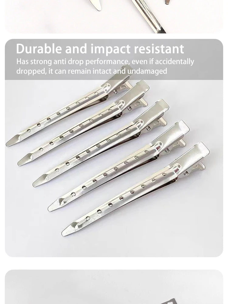 Hair Salon Hair Clips Metal Duckbill Crocodile Curling Hair Styling Clips Barber Shop Hair Positioning Clips Women Hair Clips